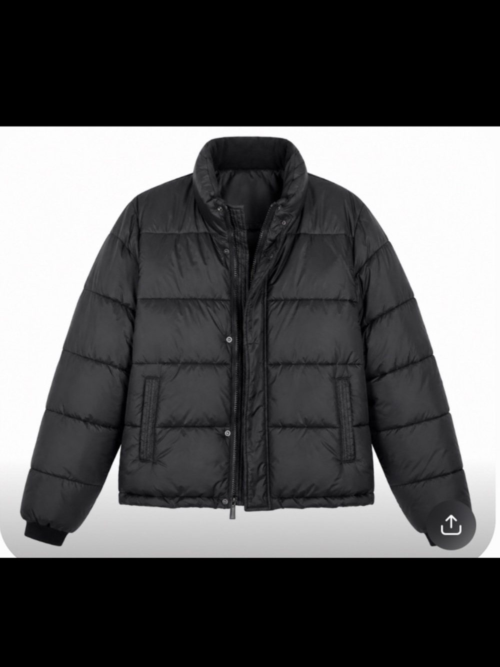 Andrew Marc woman’s Black Puffer zip boxy fit winter Jacket size large